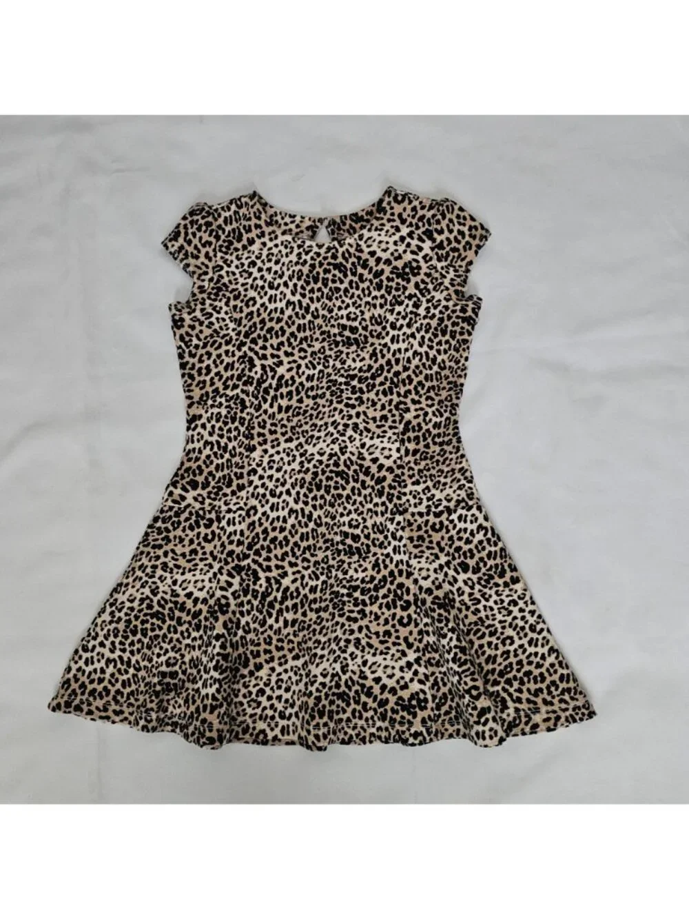 Gymboree Girls Leopard Print Cap Sleeve Fit & Flare Skater Dress Size 12